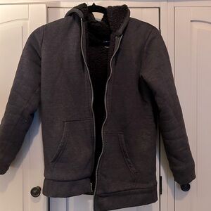 Pile lined zip up hoodie